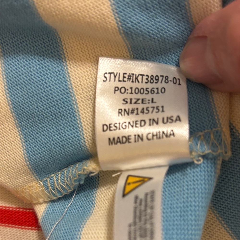 Peach Love California Red and Blue Striped Short Sleeve Tee-NWT - Picture 6 of 6